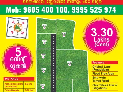 Prime Residential Plots for Sale at Kizhakkambalam, Ernakulam